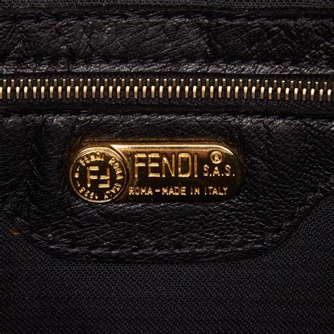 authentic fendi fur and black leather tote hand bag purse|vintage Fendi bags authentic.